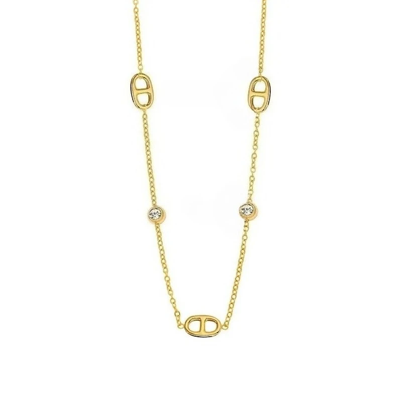French-style minimalist white diamond pig-nose titanium steel women's exquisite, simple, versatile, high-end collar chain set
