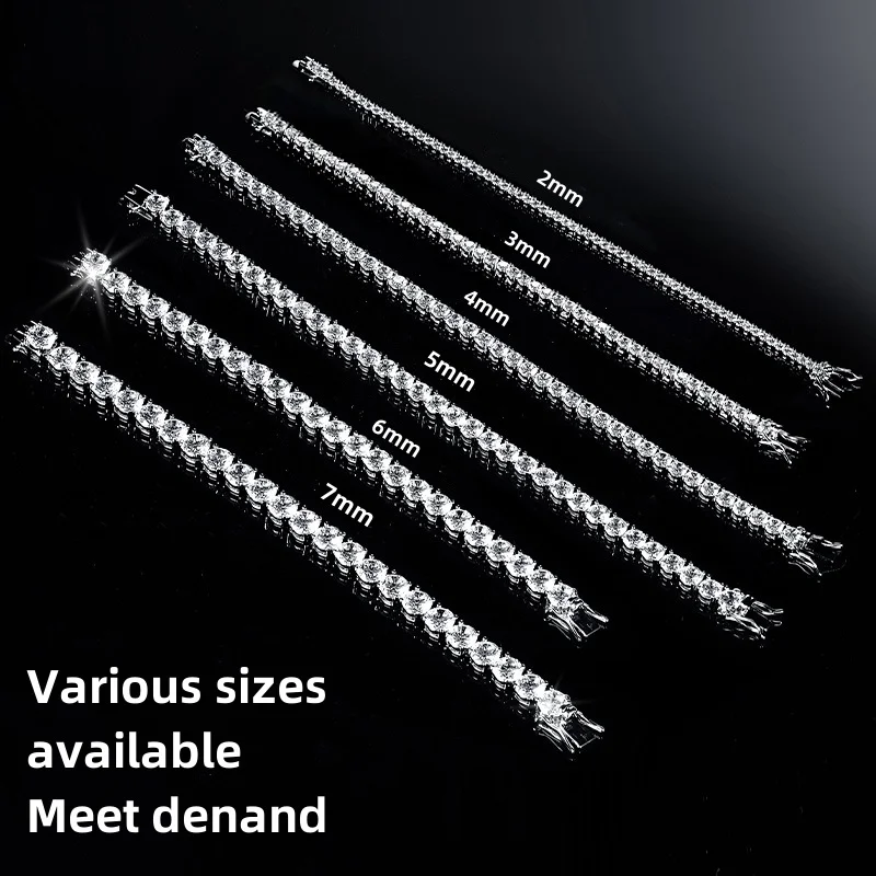 Factory price 925 silver plated 18K gold 4A grade Zircon tennis bracelet for men and women fashion personality exquisite jewelry