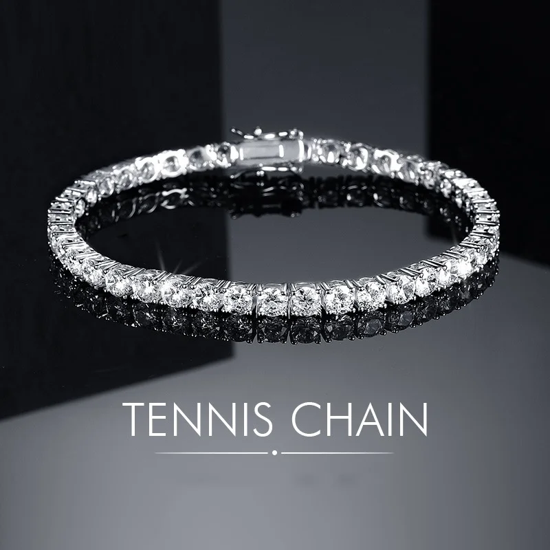 Factory price 925 silver plated 18K gold 4A grade Zircon tennis bracelet for men and women fashion personality exquisite jewelry