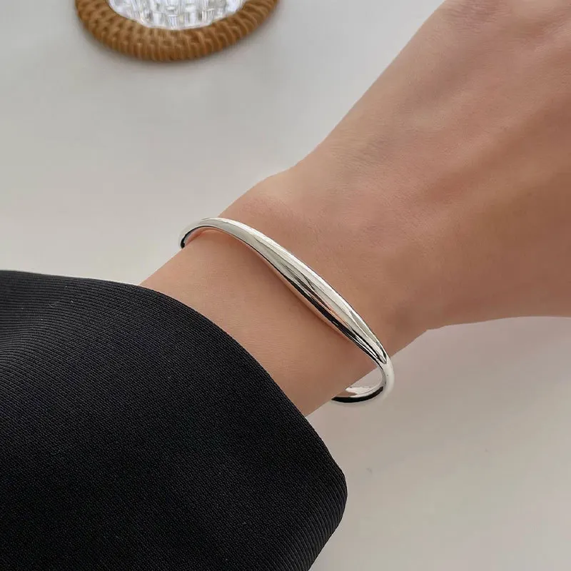 925 Sterling Silver Irregular Geometry Texture Bangle Bracelet for Women Girl Minimalism Jewelry Gift Dropshipping 925 Sterling Silver Irregular Geometry Texture Bangle Bracelet for Women Girl Minimalism Jewelry Gift Dropshipping
