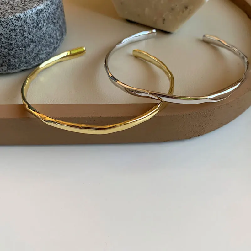 925 Sterling Silver Irregular Geometry Texture Bangle Bracelet for Women Girl Minimalism Jewelry Gift Dropshipping 925 Sterling Silver Irregular Geometry Texture Bangle Bracelet for Women Girl Minimalism Jewelry Gift Dropshipping
