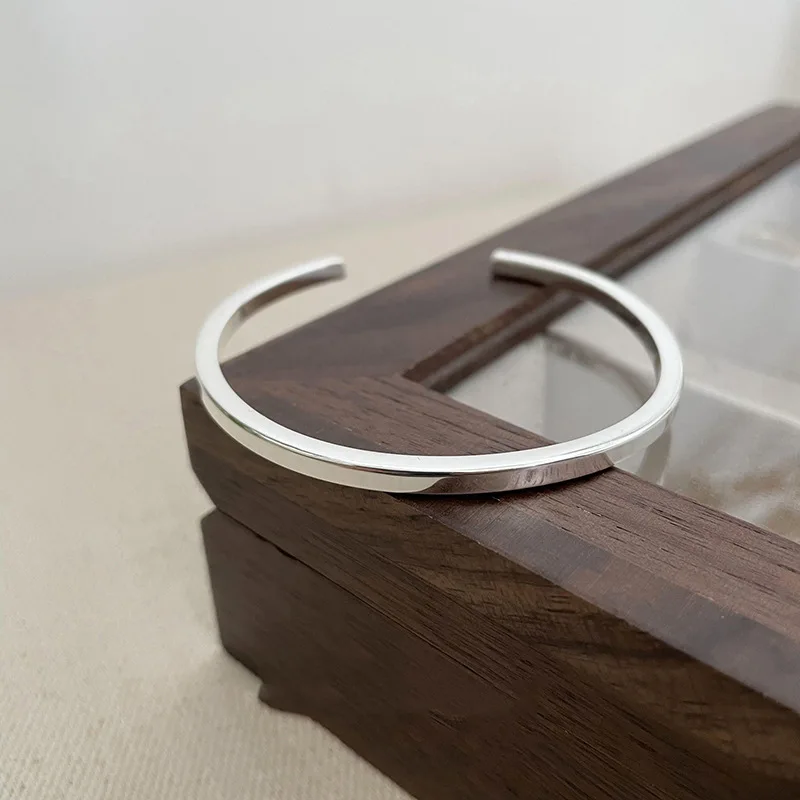 925 Sterling Silver Irregular Geometry Texture Bangle Bracelet for Women Girl Minimalism Jewelry Gift Dropshipping 925 Sterling Silver Irregular Geometry Texture Bangle Bracelet for Women Girl Minimalism Jewelry Gift Dropshipping
