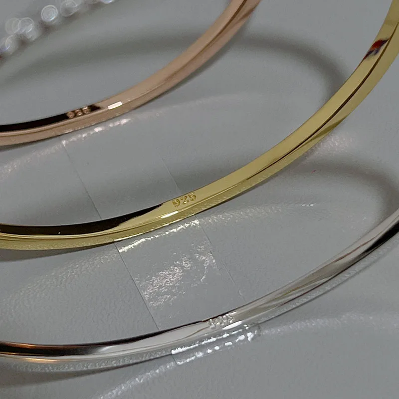 Top Quality Fashion Lovely Bangle Pure Sterling 925 Silver Jewelry For Women Design Bangle Cute Diamond Party Gift Jewelry Size6