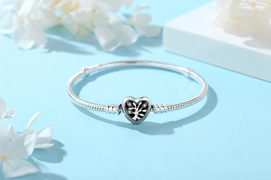 925 Sterling Silver Bracelets Bangles Original Love Heart Clasp Charms Beads Snake Chain Luxury DIY Jewelry For Women Gift 925 Sterling Silver Bracelets Bangles Original Love Heart Clasp Charms Beads Snake Chain Luxury DIY Jewelry For Women Gift