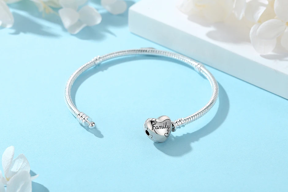 925 Sterling Silver Bracelets Bangles Original Love Heart Clasp Charms Beads Snake Chain Luxury DIY Jewelry For Women Gift 925 Sterling Silver Bracelets Bangles Original Love Heart Clasp Charms Beads Snake Chain Luxury DIY Jewelry For Women Gift