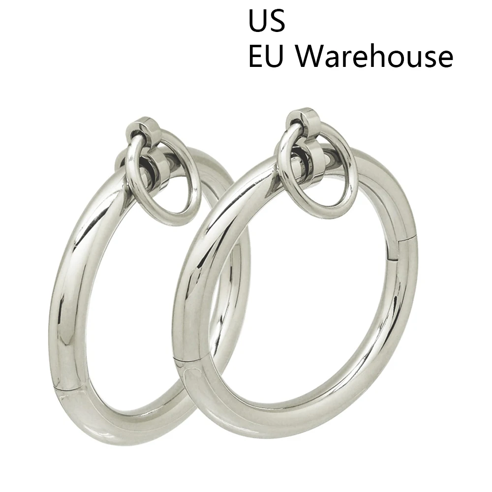 Polished Shining Stainless Steel Lockable Wrist Ankle Cuffs Bangle Bracelet With Removable O Ring Lock Screw Key Polished Shining Stainless Steel Lockable Wrist Ankle Cuffs Bangle Bracelet With Removable O Ring Lock Screw Key