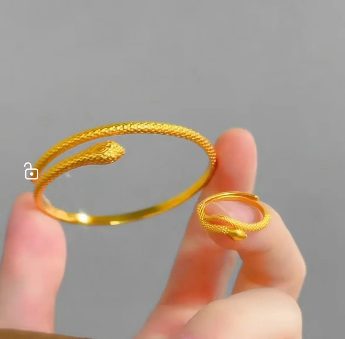 au999 ancient method snake bracelet pure gold fashionable 24K gold snake shape bracelet for women adjustable