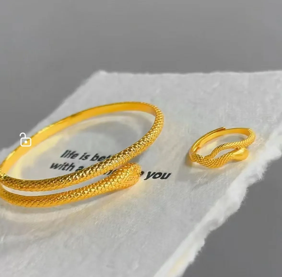 au999 ancient method snake bracelet pure gold fashionable 24K gold snake shape bracelet for women adjustable