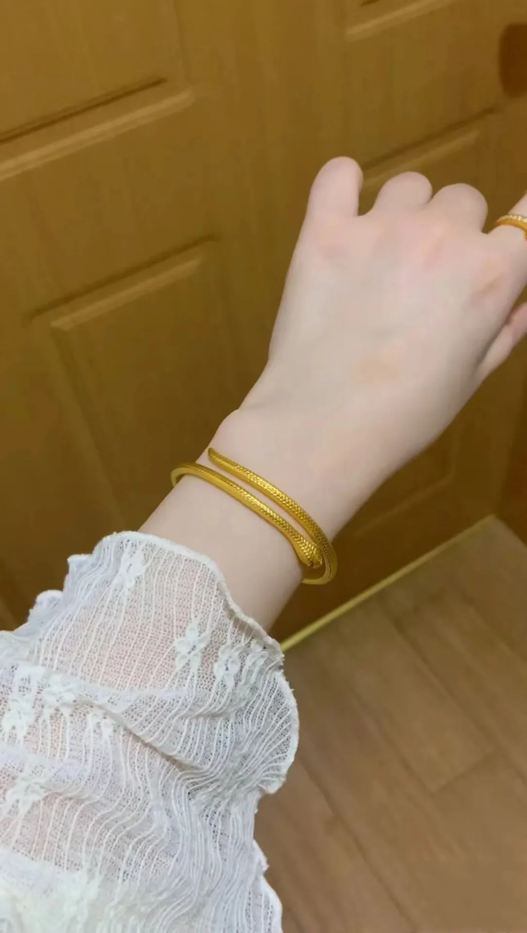 au999 ancient method snake bracelet pure gold fashionable 24K gold snake shape bracelet for women adjustable