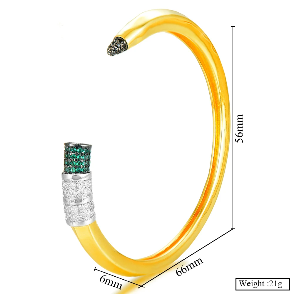 GODKI Trendy Pencil Designs Bangle Cuff For Women Wedding Full Cubic Zircon Crystal CZ Dubai Silver Color Party Bracelet 2026