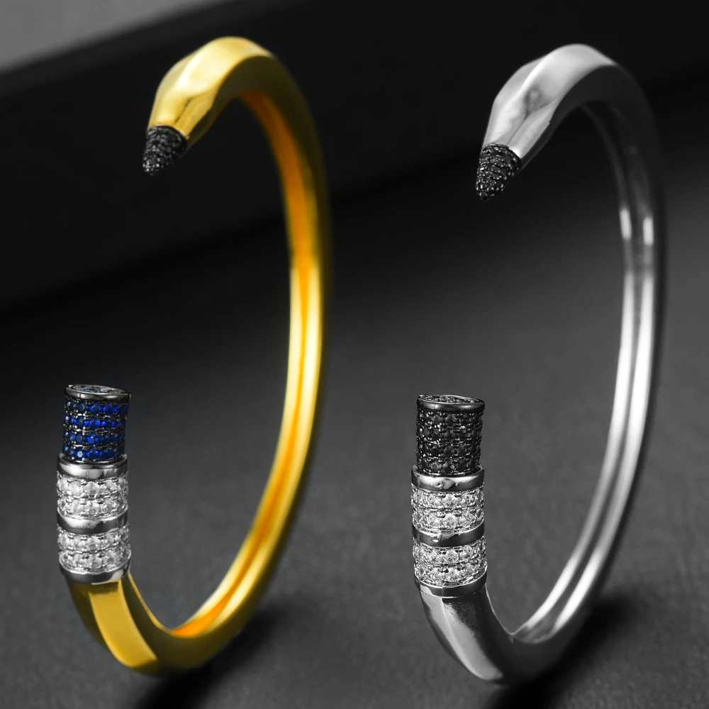 GODKI Trendy Pencil Designs Bangle Cuff For Women Wedding Full Cubic Zircon Crystal CZ Dubai Silver Color Party Bracelet 2026 GODKI Trendy Pencil Designs Bangle Cuff For Women Wedding Full Cubic Zircon Crystal CZ Dubai Silver Color Party Bracelet 2026