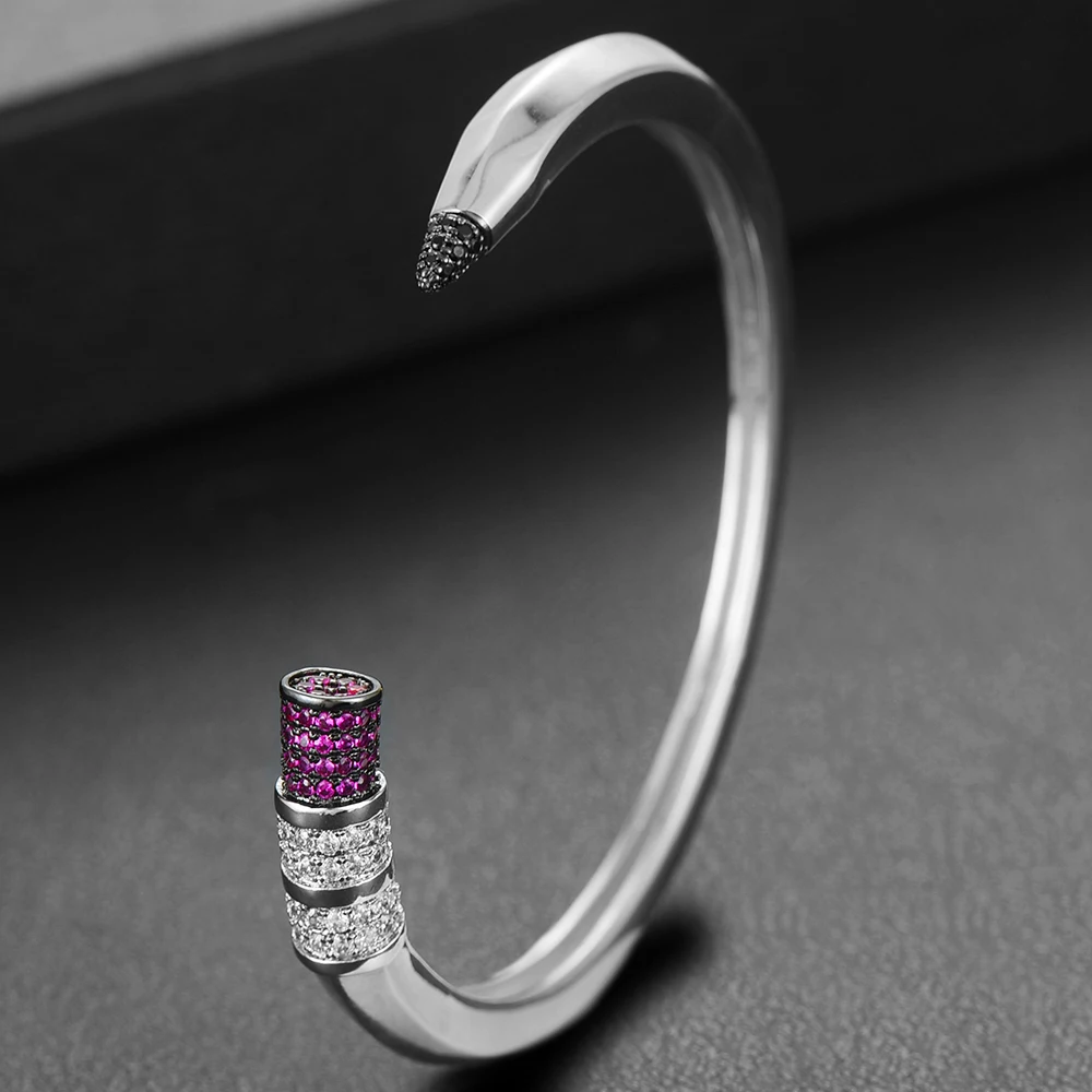 GODKI Trendy Pencil Designs Bangle Cuff For Women Wedding Full Cubic Zircon Crystal CZ Dubai Silver Color Party Bracelet 2026 GODKI Trendy Pencil Designs Bangle Cuff For Women Wedding Full Cubic Zircon Crystal CZ Dubai Silver Color Party Bracelet 2026