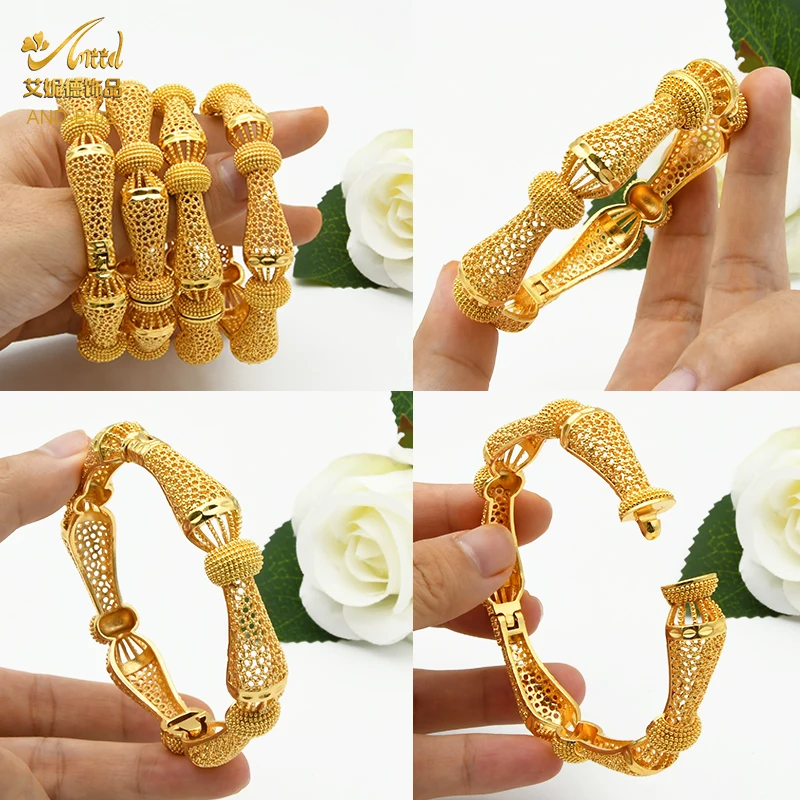 ANIID Women Charm Bracelet Bangle 24K Gold Color Jewelry Dubai Flower Bangle Brand African Designer Ethiopian Hawaiian Jewelry ANIID Women Charm Bracelet Bangle 24K Gold Color Jewelry Dubai Flower Bangle Brand African Designer Ethiopian Hawaiian Jewelry