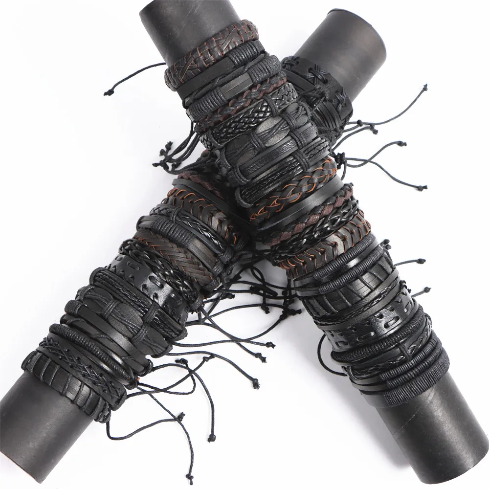 10/20/30/50/100Pcs/Lot Handmade Mens Mix Style Vintage Leather Bangle Bracelets Jewelry Cuff Bracelets For Women Size Adjustable 10/20/30/50/100Pcs/Lot Handmade Mens Mix Style Vintage Leather Bangle Bracelets Jewelry Cuff Bracelets For Women Size Adjustable
