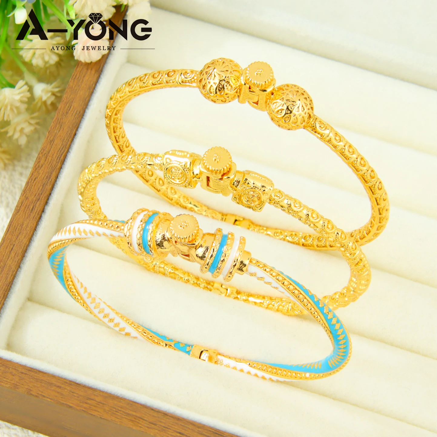 Ethiopia Classic Turquoise Bracelet 21k Gold Plated Dubai Charm Opening Bangles Oman Women Bridal Wedding Party Jewelry Ethiopia Classic Turquoise Bracelet 21k Gold Plated Dubai Charm Opening Bangles Oman Women Bridal Wedding Party Jewelry
