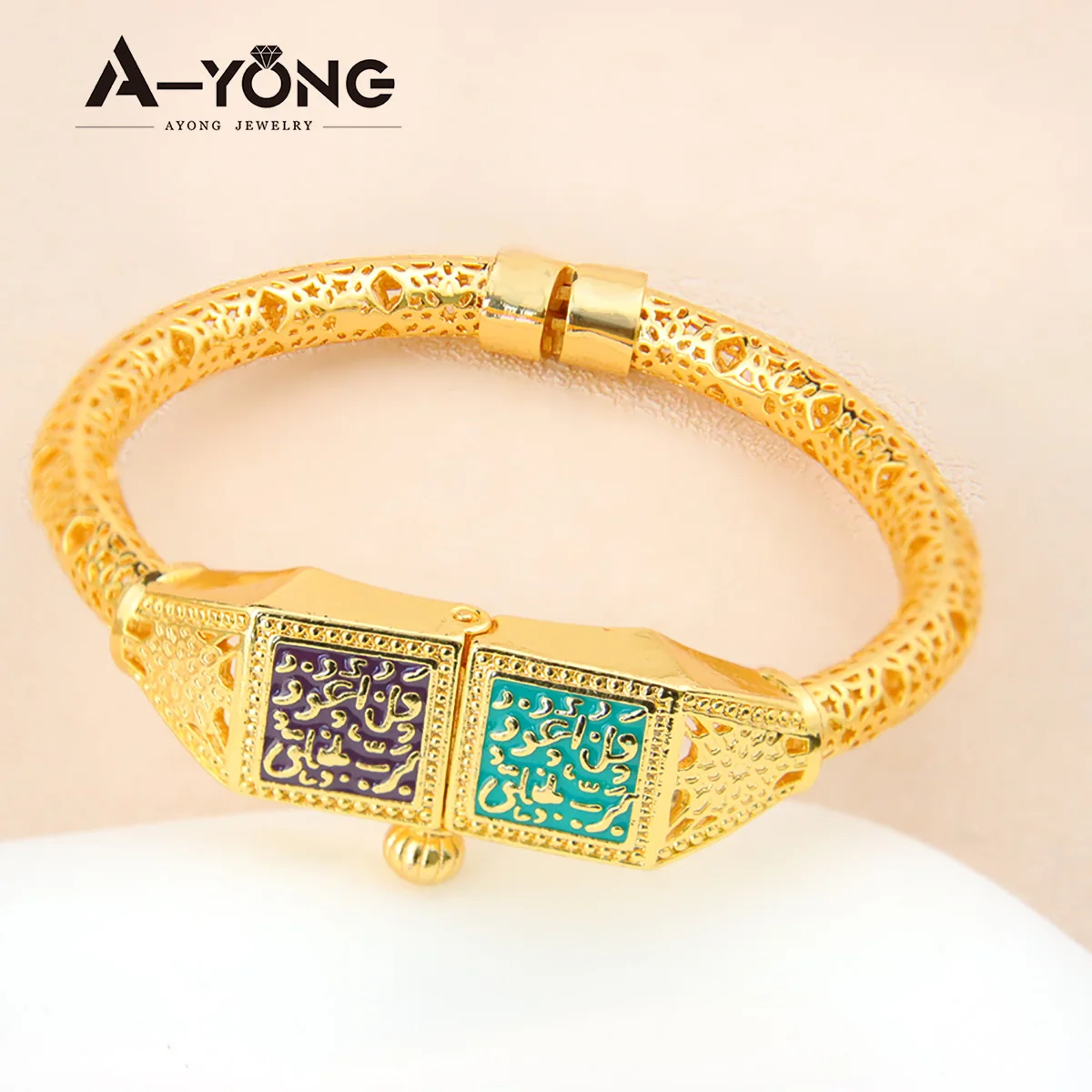 Ethiopia Classic Turquoise Bracelet 21k Gold Plated Dubai Charm Opening Bangles Oman Women Bridal Wedding Party Jewelry Ethiopia Classic Turquoise Bracelet 21k Gold Plated Dubai Charm Opening Bangles Oman Women Bridal Wedding Party Jewelry