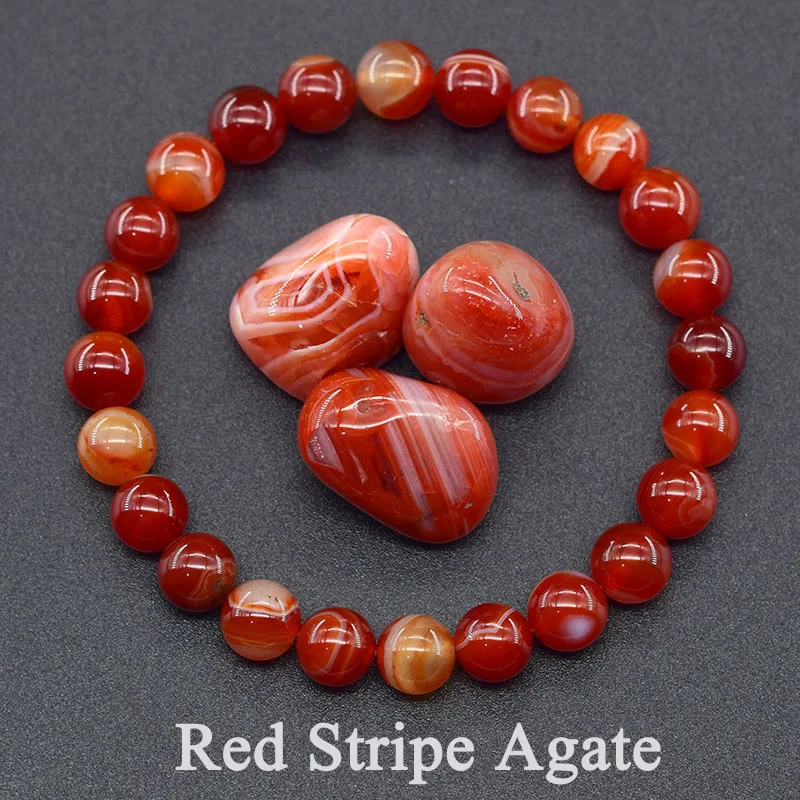Indian Agate Bead Women Bracelet Made of Natrual Stone Colorful Crystal Agate Strand Bracelet Energy Healing Yoga Jewelry Gift