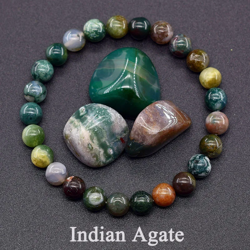 Indian Agate Bead Women Bracelet Made of Natrual Stone Colorful Crystal Agate Strand Bracelet Energy Healing Yoga Jewelry Gift Indian Agate Bead Women Bracelet Made of Natrual Stone Colorful Crystal Agate Strand Bracelet Energy Healing Yoga Jewelry Gift