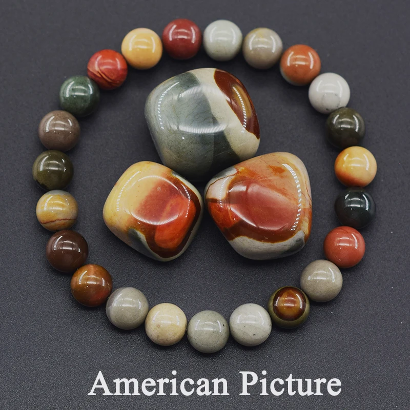 Indian Agate Bead Women Bracelet Made of Natrual Stone Colorful Crystal Agate Strand Bracelet Energy Healing Yoga Jewelry Gift