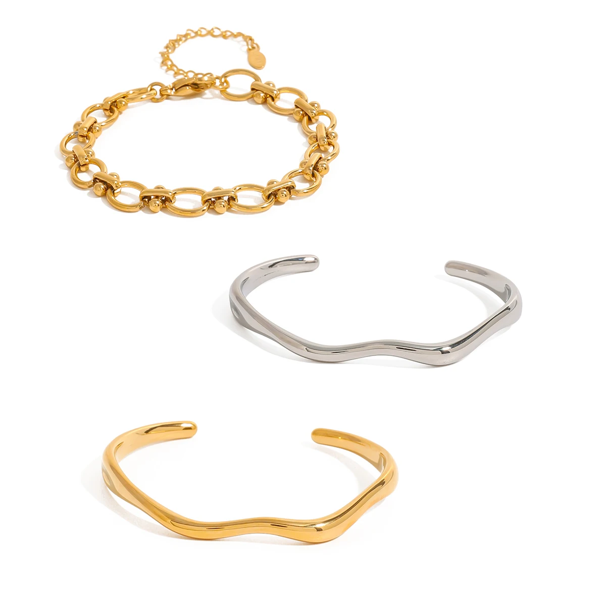 Uworld Gold Color Shiny Thick Round Bangle Cuff Circle Shaped Stacking Bracelets Waterproof Simple Ethnic Minimal Arm Party Bang Uworld Gold Color Shiny Thick Round Bangle Cuff Circle Shaped Stacking Bracelets Waterproof Simple Ethnic Minimal Arm Party Bang