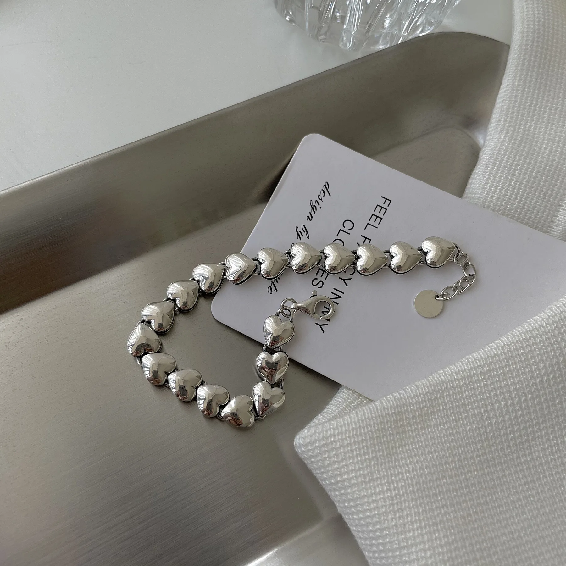 PANJBJ 925 Sterling Silver Irregular Geometry Texture Bangle Bracelet for Women Girl Minimalism Jewelry Gift Dropshipping