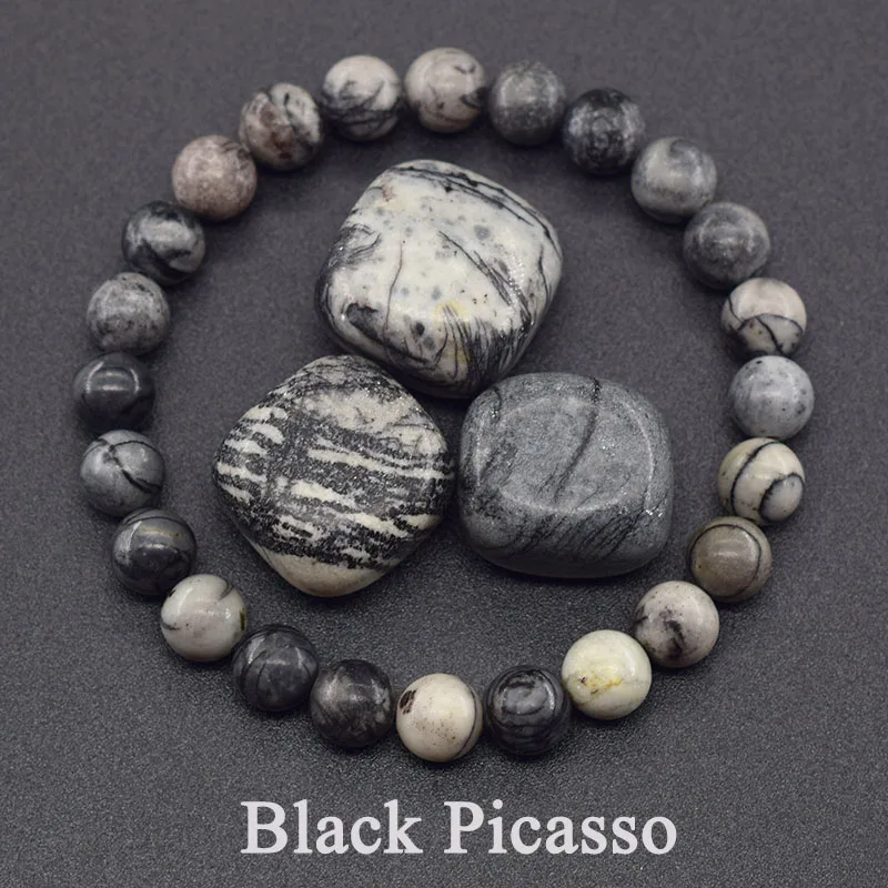 Original Reiki Blue Apatite Beads Bracelet Men Women Natural Lapis Lazuli Amethyst Yellow Tiger Eye Stone Beads Bracelet Jewelry