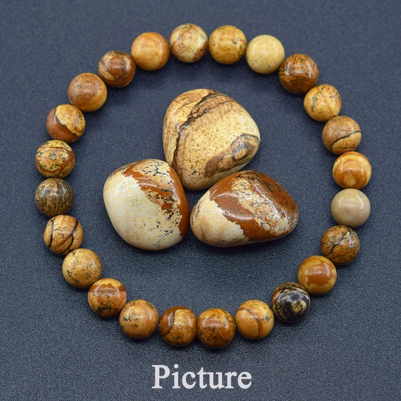Original Reiki Blue Apatite Beads Bracelet Men Women Natural Lapis Lazuli Amethyst Yellow Tiger Eye Stone Beads Bracelet Jewelry