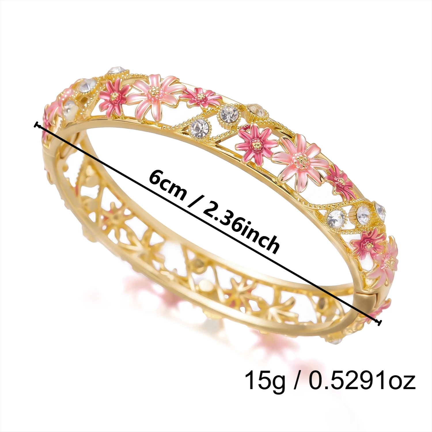 Romantic Vintage Enamel Flower Copper Bracelet for Women Cute Colorful Hollow Hand Ring Luxury Elegance Jewelry Gift Romantic Vintage Enamel Flower Copper Bracelet for Women Cute Colorful Hollow Hand Ring Luxury Elegance Jewelry Gift