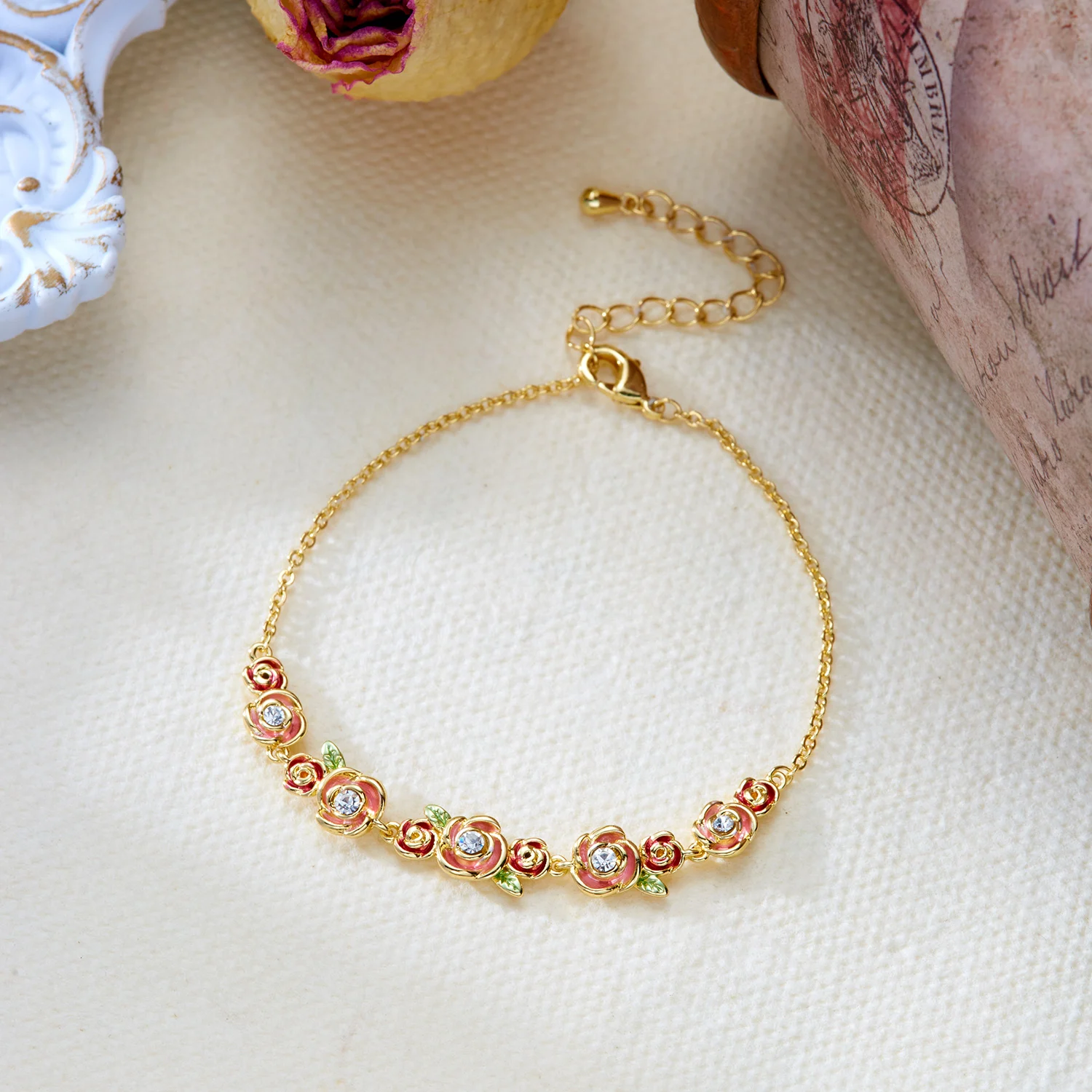 Romantic Vintage Enamel Flower Copper Bracelet for Women Cute Colorful Hollow Hand Ring Luxury Elegance Jewelry Gift Romantic Vintage Enamel Flower Copper Bracelet for Women Cute Colorful Hollow Hand Ring Luxury Elegance Jewelry Gift