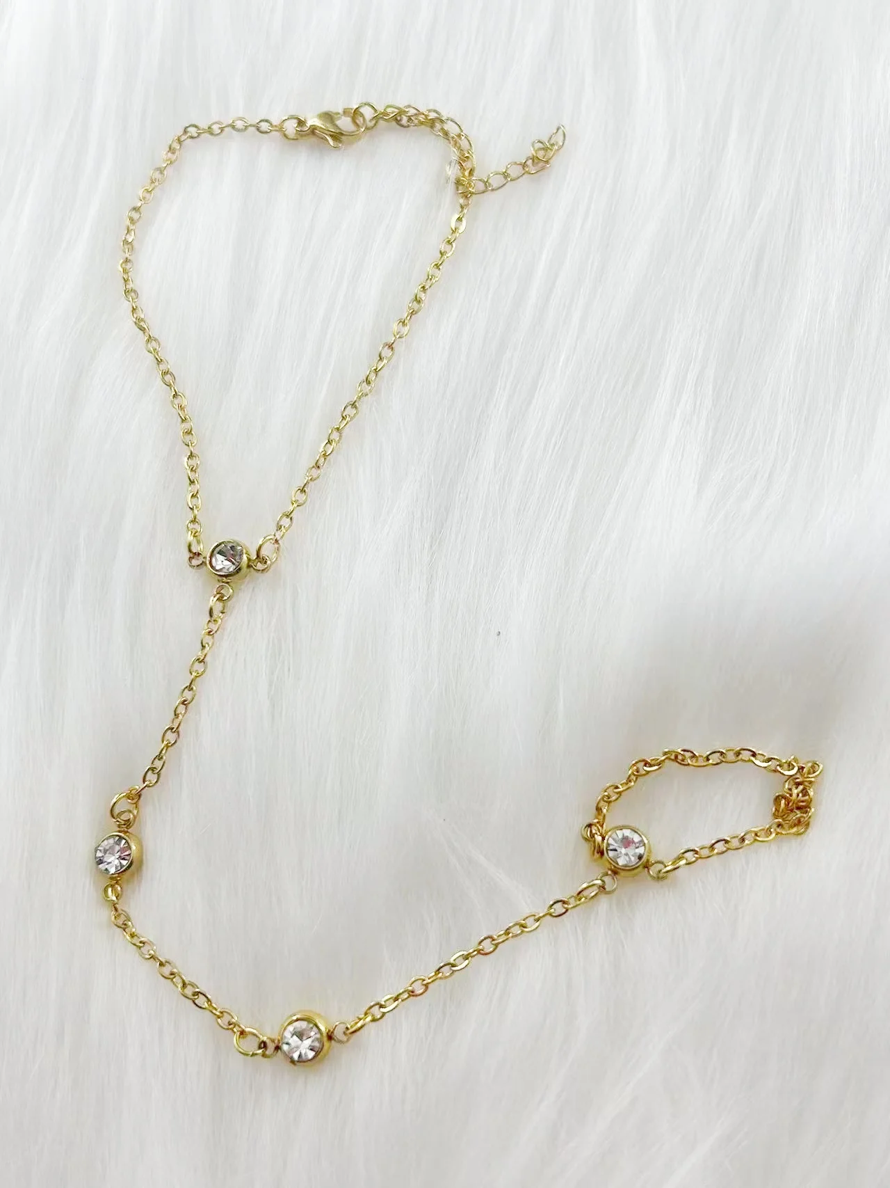 XUNYUE Wholesale New Style Punk Finger Ring Bracelet Hand Back Chain Jewelry Conjoined Bracelet
