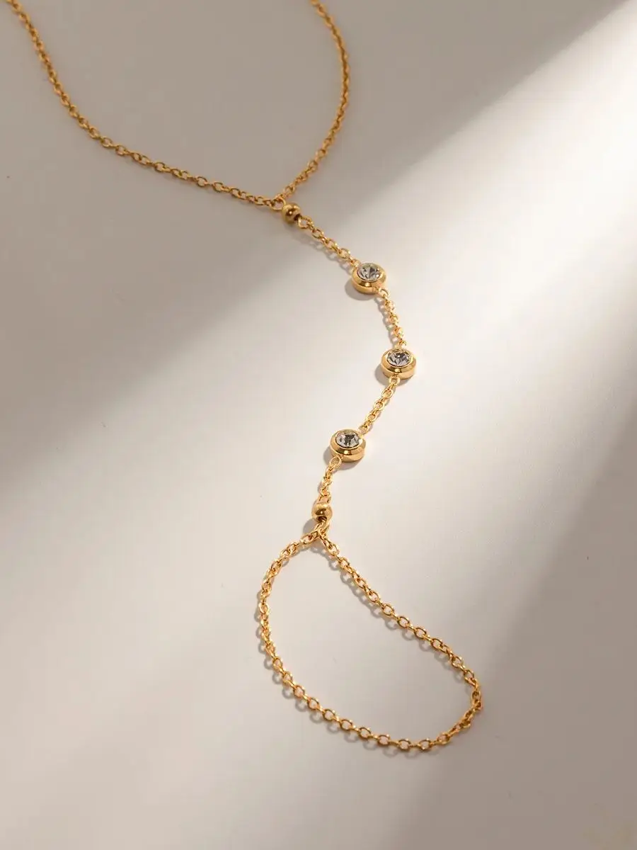 XUNYUE Wholesale New Style Punk Finger Ring Bracelet Hand Back Chain Jewelry Conjoined Bracelet