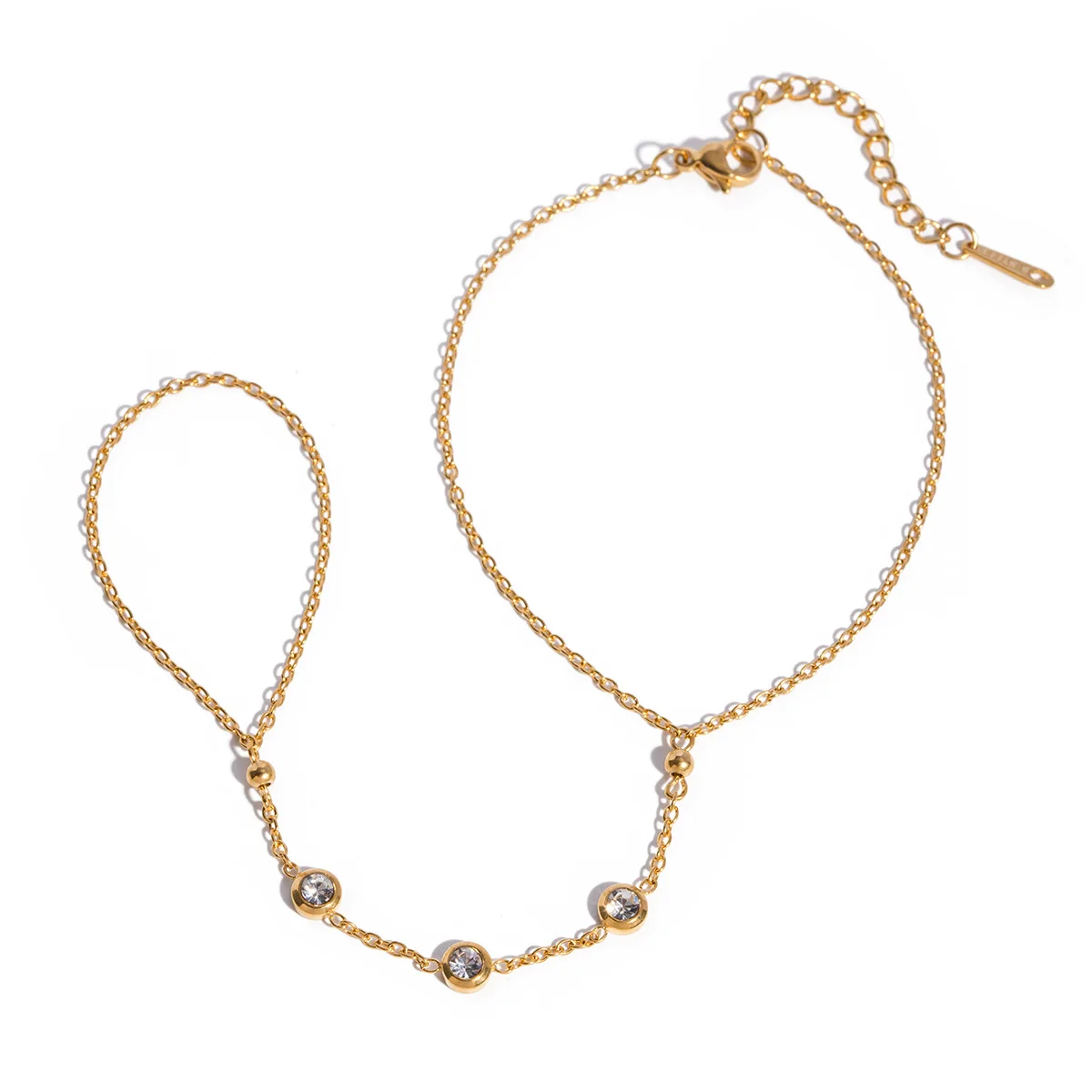 XUNYUE Wholesale New Style Punk Finger Ring Bracelet Hand Back Chain Jewelry Conjoined Bracelet