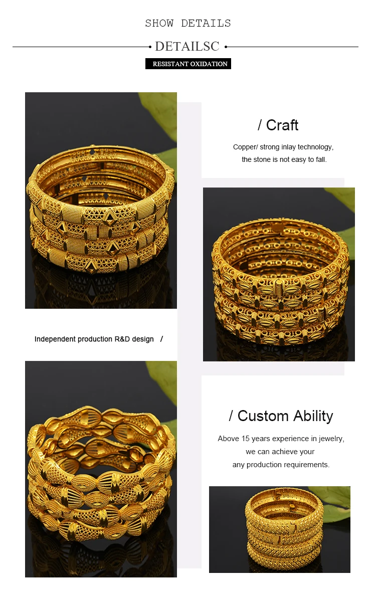 ANIID Luxury Dubai Gold Color Bangles For Women 24K Gold Plated Indian African Bracelets Charm Wedding Ethiopian Arabic Jewelry