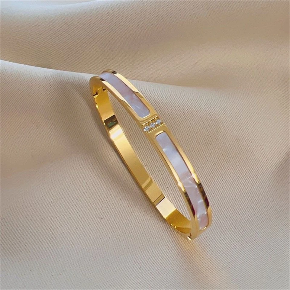 ZAKOL 5/1pcs Sparkling Zirconia Inlaid Stainless Steel Copper Bracelet Set for Women Luxury Shiny Zircon Stackable Jewelry Gift
