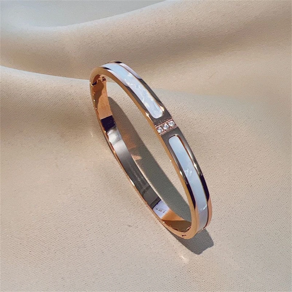 ZAKOL 5/1pcs Sparkling Zirconia Inlaid Stainless Steel Copper Bracelet Set for Women Luxury Shiny Zircon Stackable Jewelry Gift