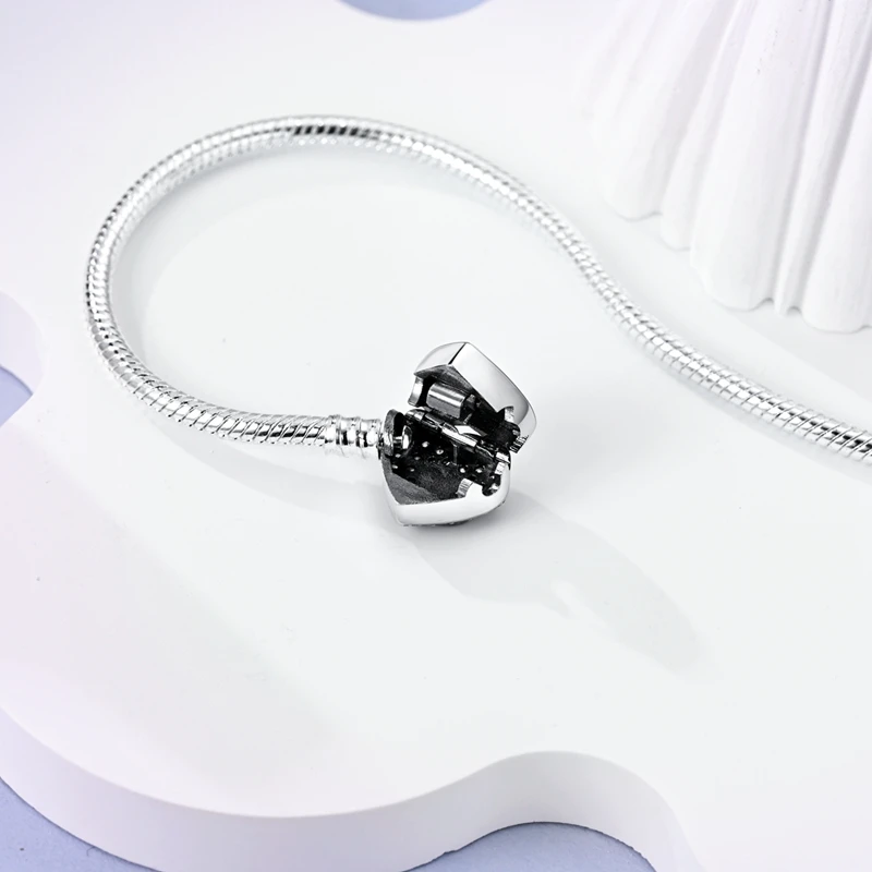 Bracelet Silver 925 Original 17-20CM Star Moon Sun Four Leaf Clover Green Zircon Bracelets Fit DIY Charms Birthday Jewelry Gifts