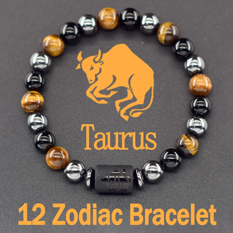 12 Zodiac Sign Bracelet Homme Constellation Bangle Natural Yellow Tiger Eye Stone Hematite Cancer Virgo Leo Libra Bracelet Women 12 Zodiac Sign Bracelet Homme Constellation Bangle Natural Yellow Tiger Eye Stone Hematite Cancer Virgo Leo Libra Bracelet Women