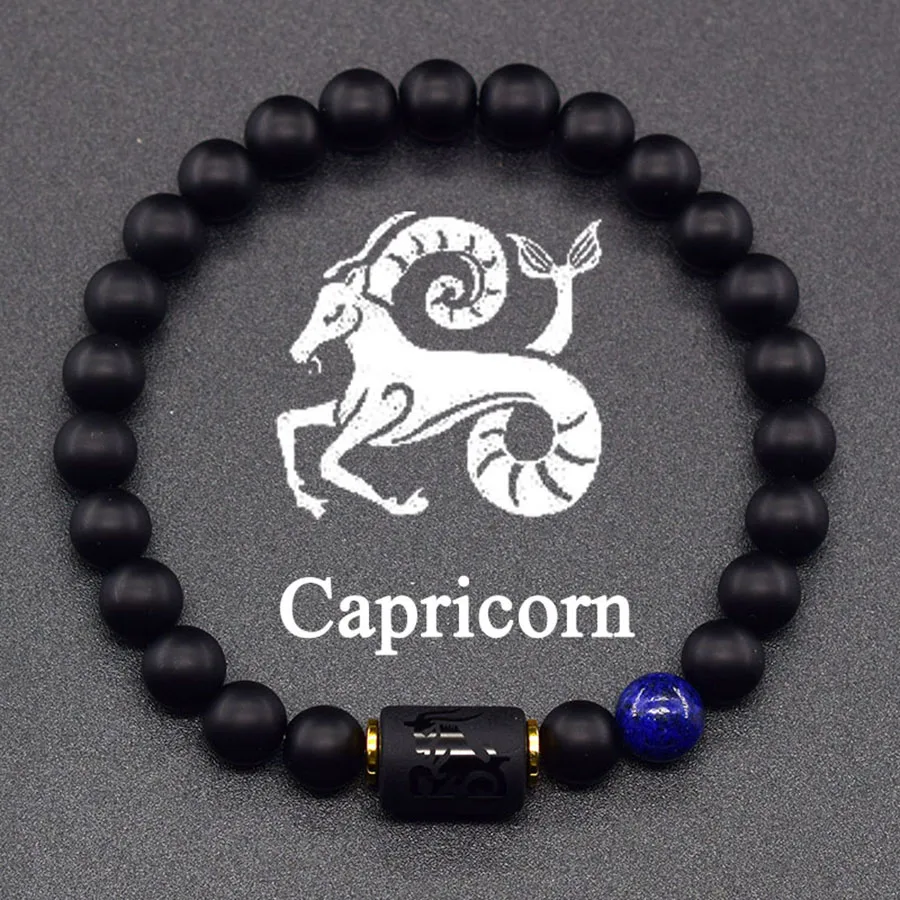 12 Zodiac Sign Bracelet Homme Constellation Bangle Natural Yellow Tiger Eye Stone Hematite Cancer Virgo Leo Libra Bracelet Women