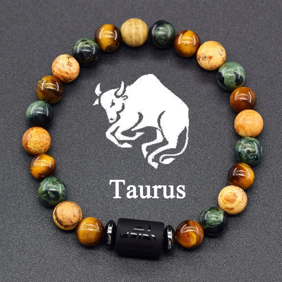 12 Zodiac Sign Bracelet Homme Constellation Bangle Natural Yellow Tiger Eye Stone Hematite Cancer Virgo Leo Libra Bracelet Women 12 Zodiac Sign Bracelet Homme Constellation Bangle Natural Yellow Tiger Eye Stone Hematite Cancer Virgo Leo Libra Bracelet Women