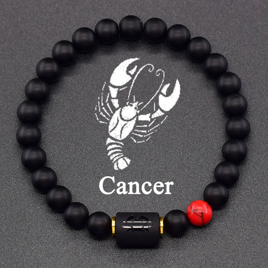 12 Zodiac Sign Bracelet Homme Constellation Bangle Natural Yellow Tiger Eye Stone Hematite Cancer Virgo Leo Libra Bracelet Women