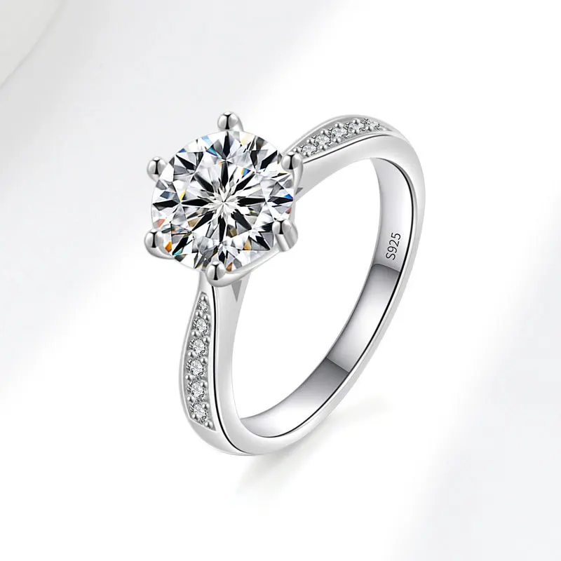 BJXMOSO Real Moissanite 925 Sterling Silver Couple Ring for Women Man Wedding Jewelry Engagement Imitation Diamond Fashion Gifts