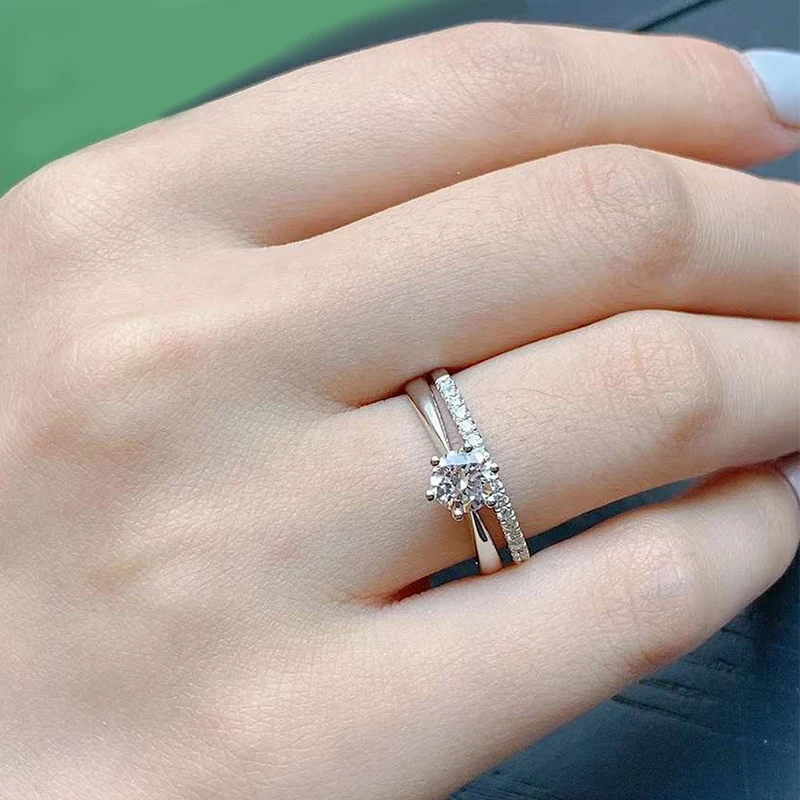 NeeTim 0.5-5ct Moissanite Ring For Women 925 Sterling Silver with White Gold Plated Lab Diamond Engagement Wedding Band Jewelry NeeTim 0.5-5ct Moissanite Ring For Women 925 Sterling Silver with White Gold Plated Lab Diamond Engagement Wedding Band Jewelry