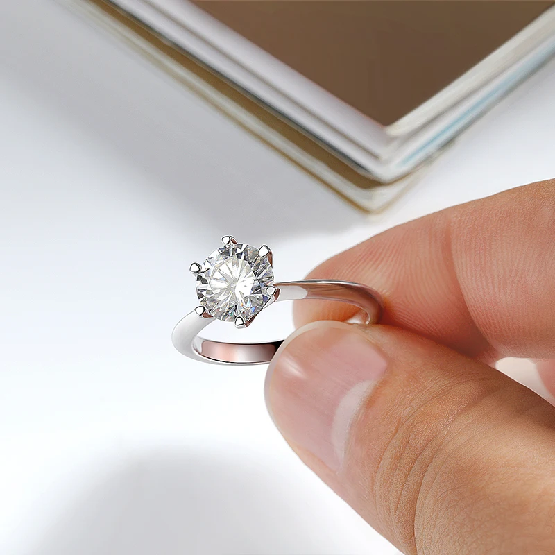 Smyoue Certified 1-5CT Moissanite Ring VVS1 Lab Diamond Solitaire Ring for Women Engagement Promise Wedding Band Jewelry Fine Smyoue Certified 1-5CT Moissanite Ring VVS1 Lab Diamond Solitaire Ring for Women Engagement Promise Wedding Band Jewelry Fine