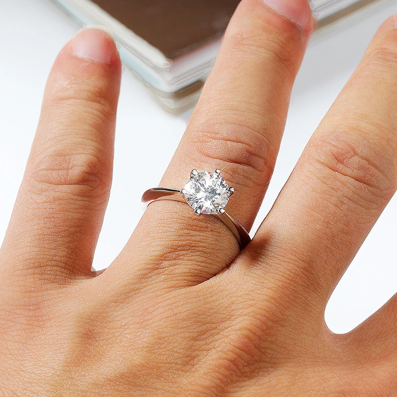 Smyoue Certified 1-5CT Moissanite Ring VVS1 Lab Diamond Solitaire Ring for Women Engagement Promise Wedding Band Jewelry Fine Smyoue Certified 1-5CT Moissanite Ring VVS1 Lab Diamond Solitaire Ring for Women Engagement Promise Wedding Band Jewelry Fine