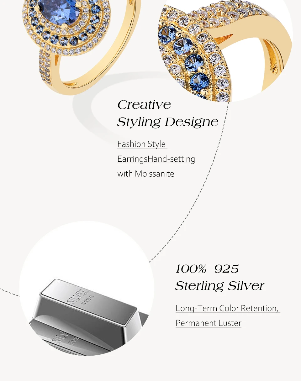ATTAGEMS Blue Moissanite Women Rings Oval Cut 1.0CT Real S925 Sterling Silver Jewelry For Wedding Engagement Ring With Certified ATTAGEMS Blue Moissanite Women Rings Oval Cut 1.0CT Real S925 Sterling Silver Jewelry For Wedding Engagement Ring With Certified