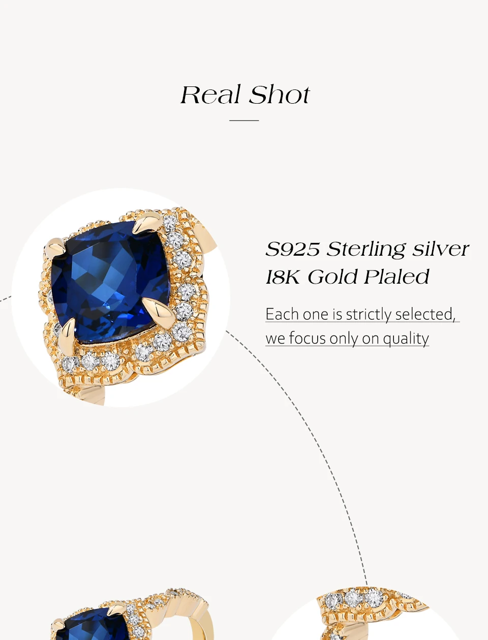 ATTAGEMS Classical Blue Sapphire Ring Cushion Cut 2.0ct DVVS1 Real 925 Sterling Silver For Women Engagement Wedding Fine Jewelry
