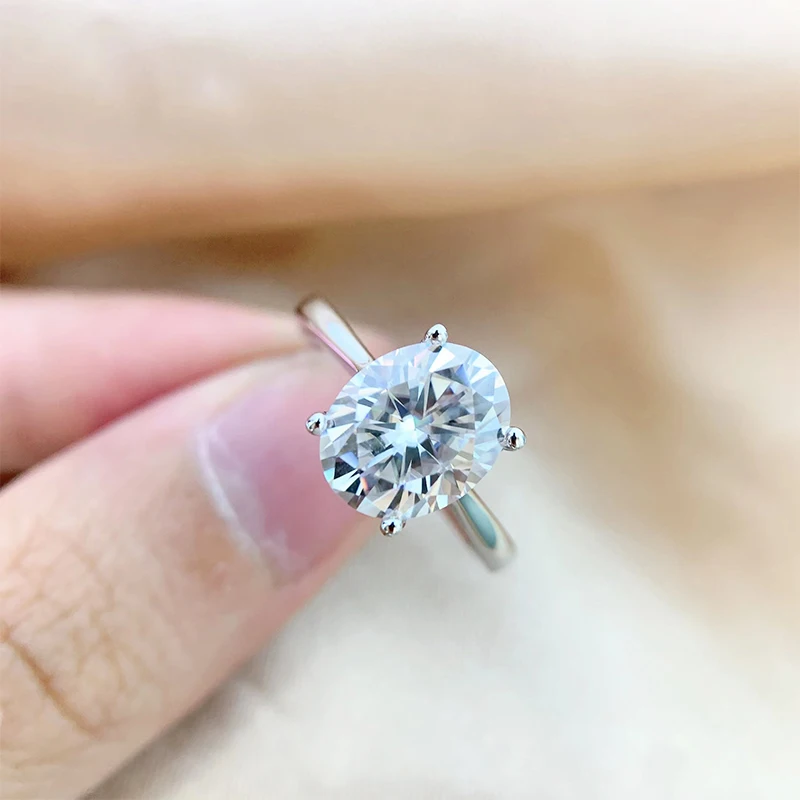 DJMAX 1-3Carat Oval/Radiant Cut D Color Moissanite Ring for Woman Original 925 Sterling Silver Engagement Wedding Ring 2025