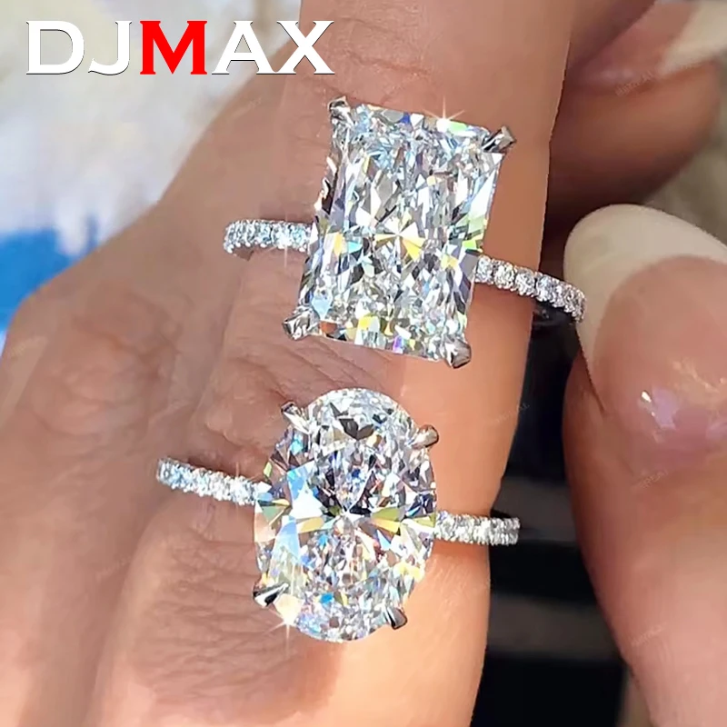 DJMAX 1-3Carat Oval/Radiant Cut D Color Moissanite Ring for Woman Original 925 Sterling Silver Engagement Wedding Ring 2025 DJMAX 1-3Carat Oval/Radiant Cut D Color Moissanite Ring for Woman Original 925 Sterling Silver Engagement Wedding Ring 2025