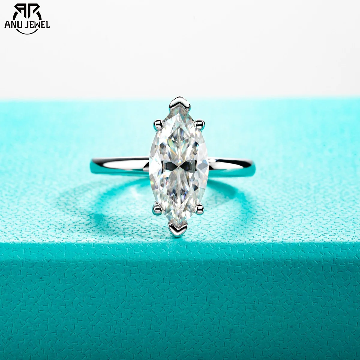 AnuJewel 3ct D Color Marquise Cut Moissanite Engagement Wedding Ring 925 Sterling Silver Rings For Women Gift Jewelry Wholesale AnuJewel 3ct D Color Marquise Cut Moissanite Engagement Wedding Ring 925 Sterling Silver Rings For Women Gift Jewelry Wholesale