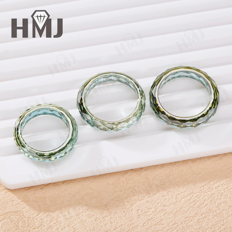All Moissanite Ring Plain Band Green&Champagne&White&Black Anniversary Birthday Gift Charms Elegant Premium Jewelry Gifts Simple All Moissanite Ring Plain Band Green&Champagne&White&Black Anniversary Birthday Gift Charms Elegant Premium Jewelry Gifts Simple